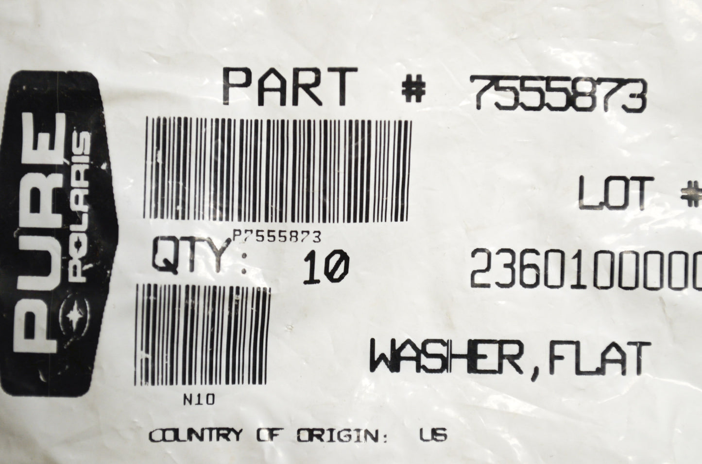 OEM Polaris 7555873 Nylon Flat Washer Qty 8 NOS