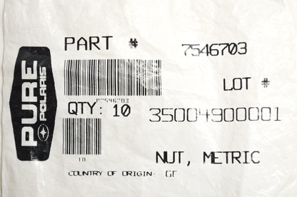 OEM Polaris 7546703 Nylok Nut Qty 5 NOS