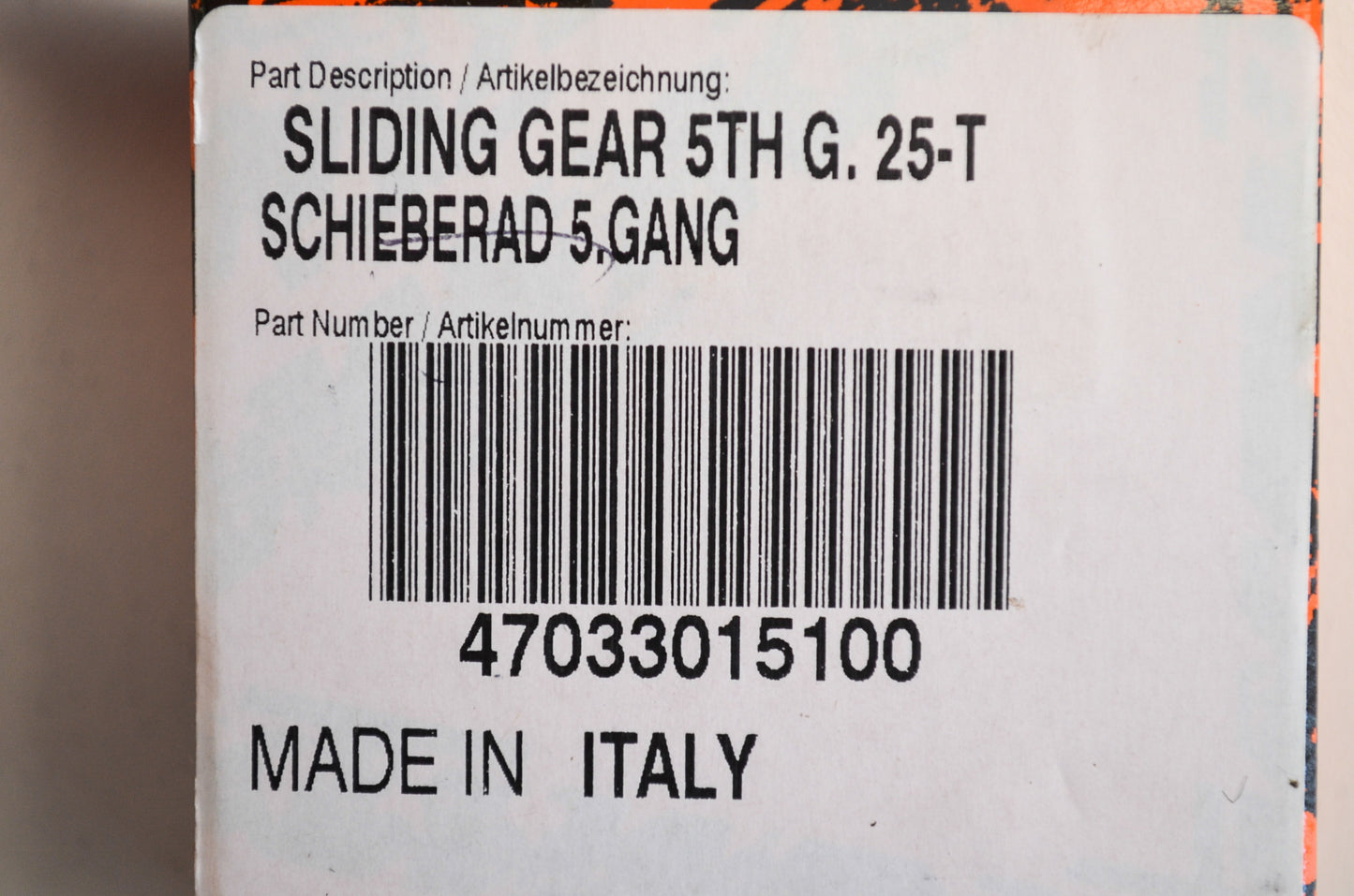 OEM KTM 47033015100 25T Sliding Gear 5th 85 SX SXS XC 105 SX NOS
