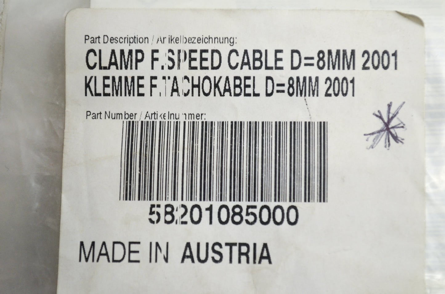 Speedometer Cable Clamp LC4 SMC Super Enduro Rallye NOS