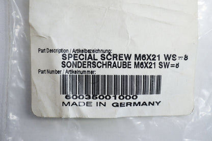OEM KTM 60035001000 Special Screw M6X21 WS=8 Qty 2 NOS