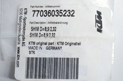 OEM KTM 77036035232 Shim D=8.9/2.32 NOS
