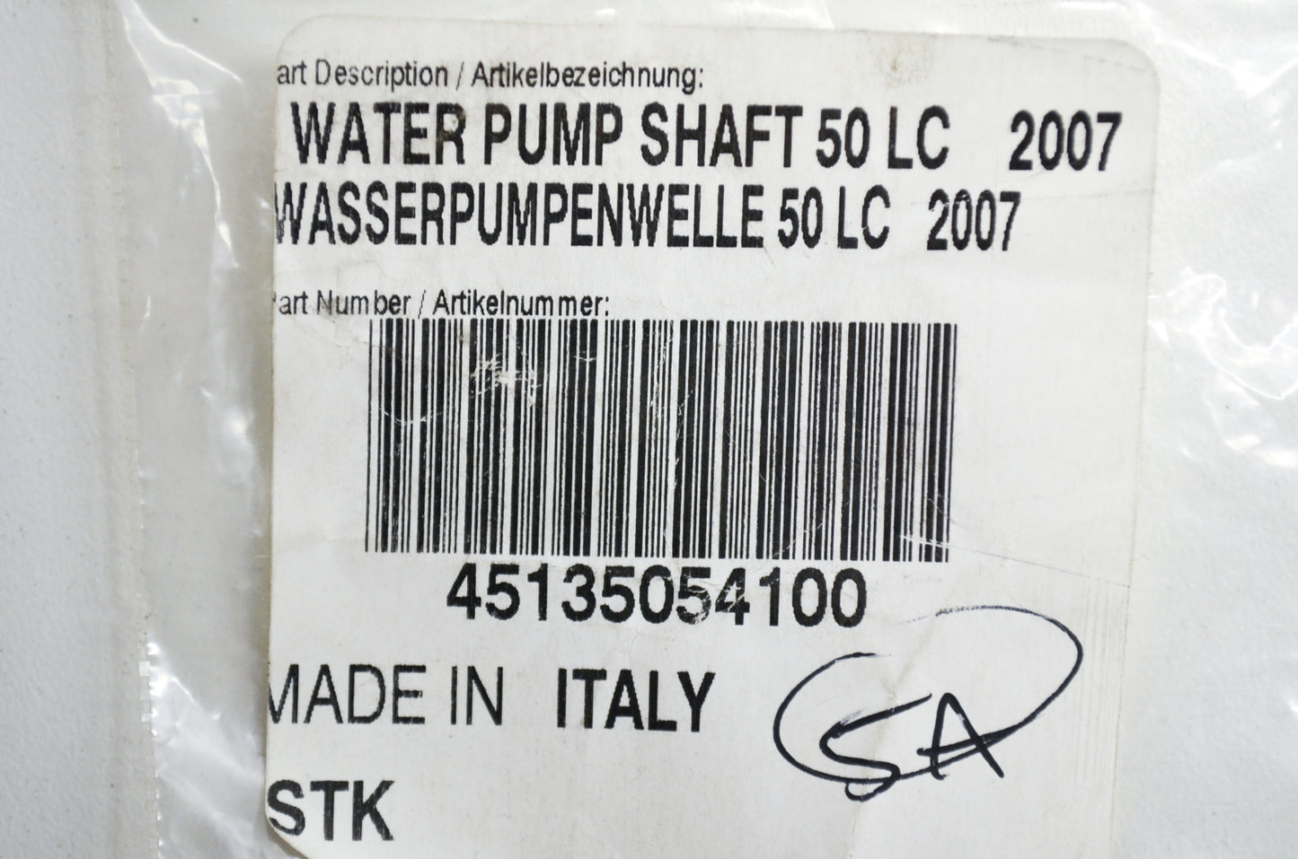 OEM KTM 45135054100 Water Pump Shaft NOS