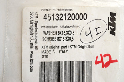 OEM KTM 45132120000 Washer 8X15.3X0.5 Qty 25 NOS