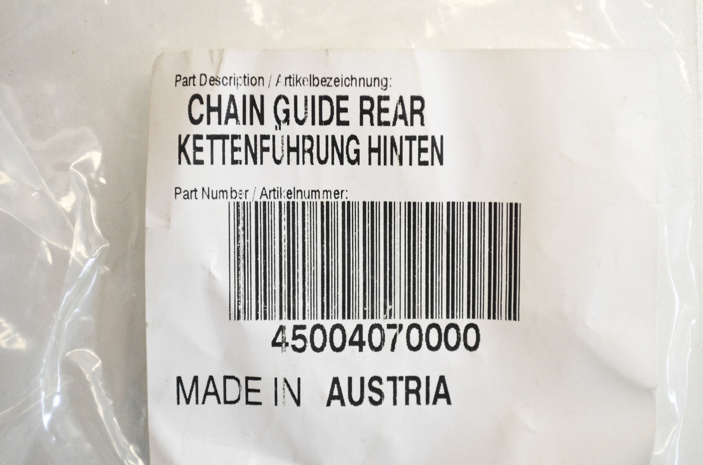 OEM KTM 45004070000 Rear Chain Guide NOS