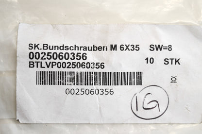 OEM KTM 25060356 Hex Head Collar Screw M6X35 TX30 Qty 9 NOS