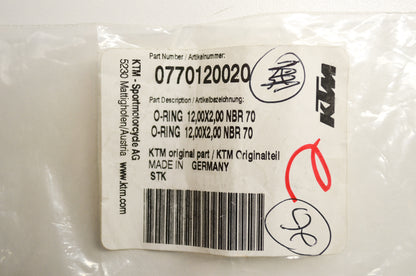 OEM KTM 770120020 O-Ring 12.00X2.00 NBR70 Qty 2 NOS