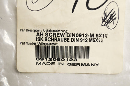 OEM KTM 912050123 Allen Head Screw DIN0912 M5X12 Qty 8 NOS
