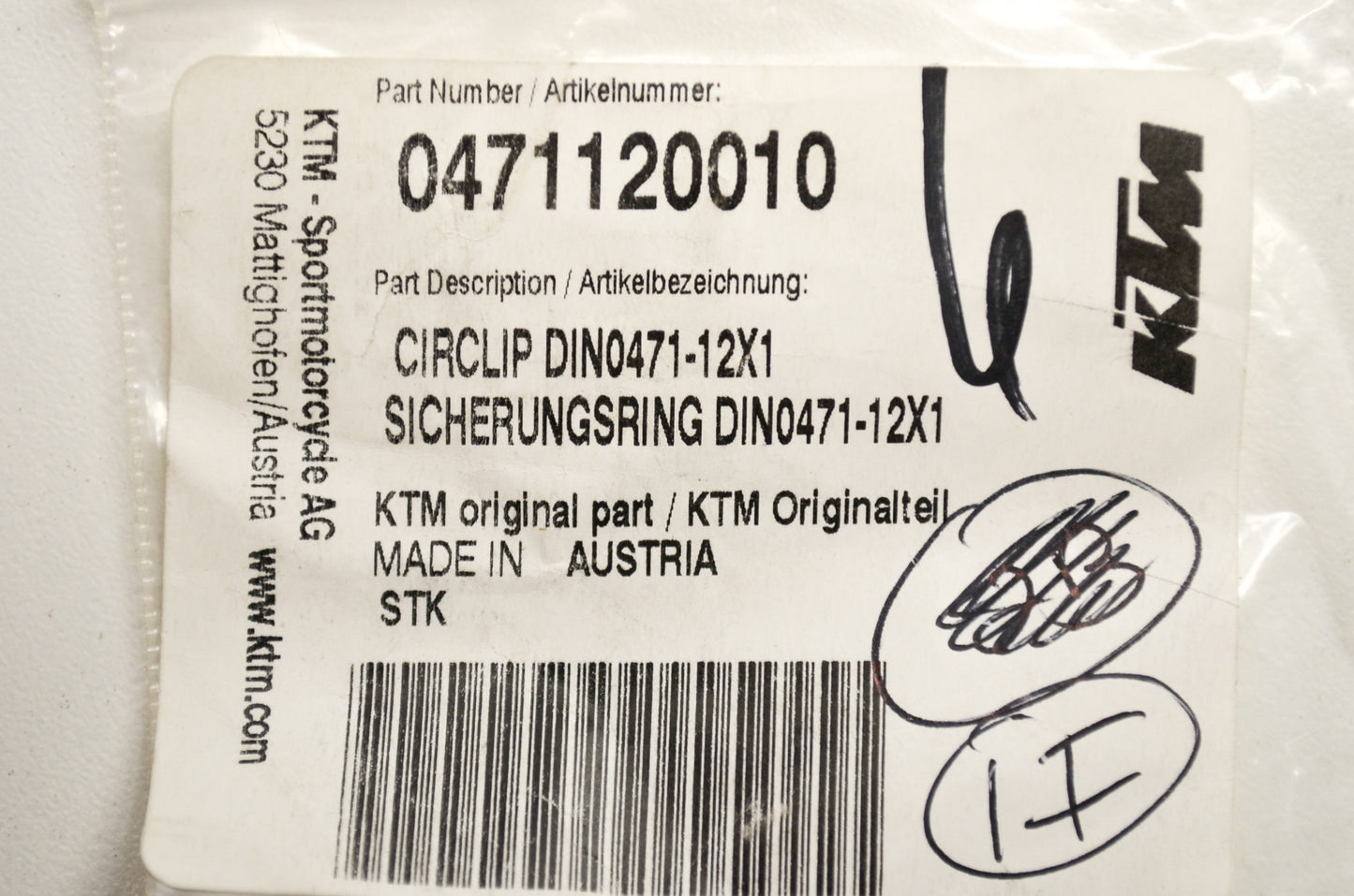 Dino Circlips EGS EXC Duke RXC Super-Comp MXC Qty 6 NOS