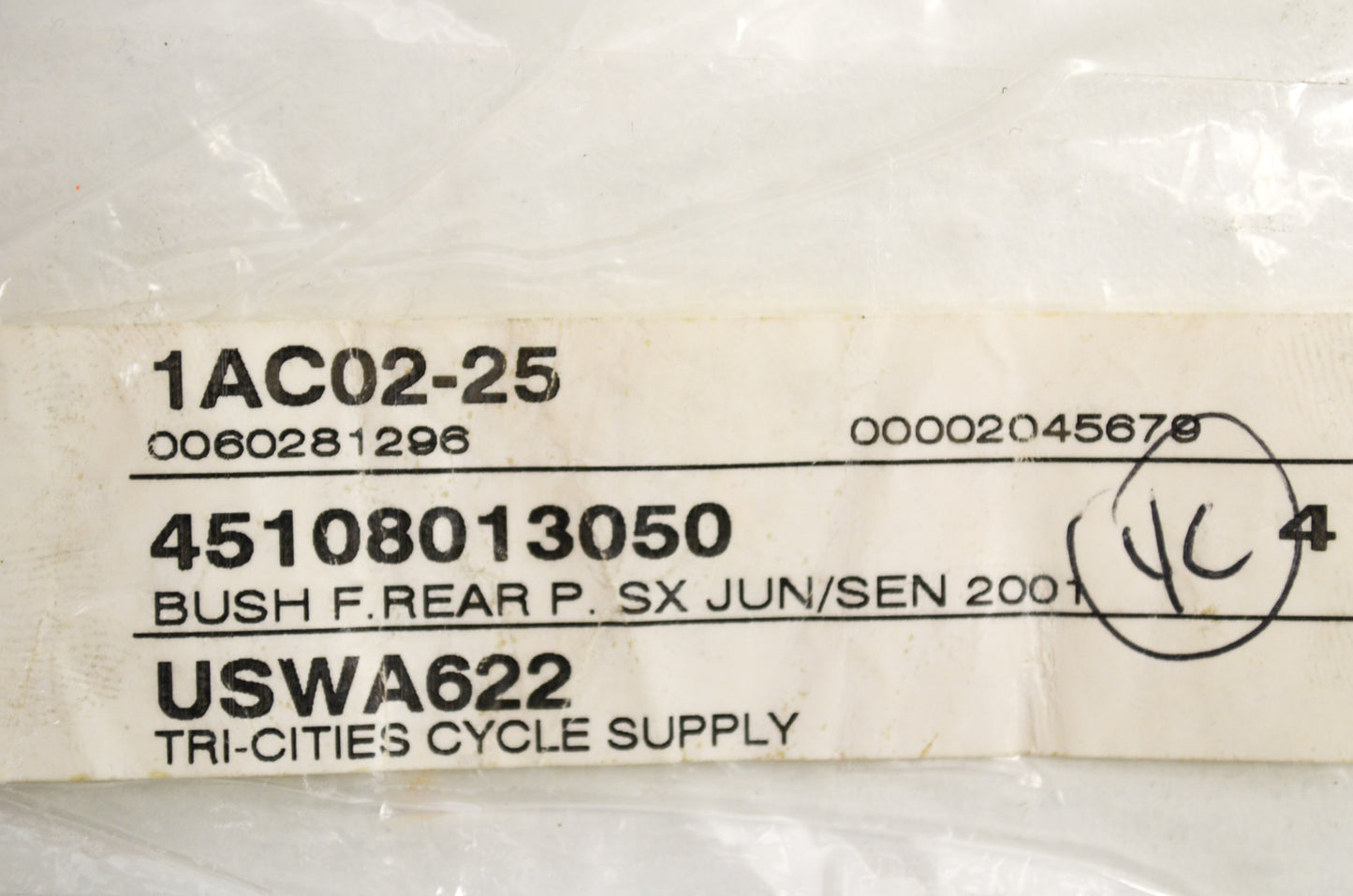 Rear Bushings SX Pro Junior Senior Mini Adventure Qty 2 NOS