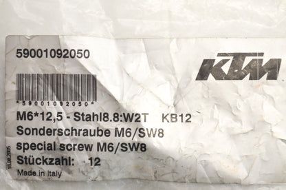 OEM KTM 59001092050 Special Screw M6X12.5 WS=8 Qty 10 NOS