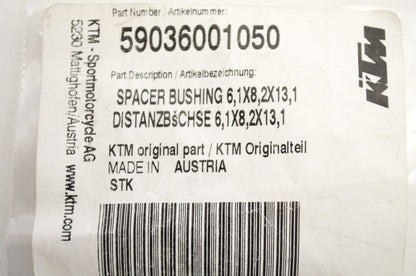 OEM KTM 59036001050 Spacer Bushing 6.1X8.2X13.1 Qty 2 NOS