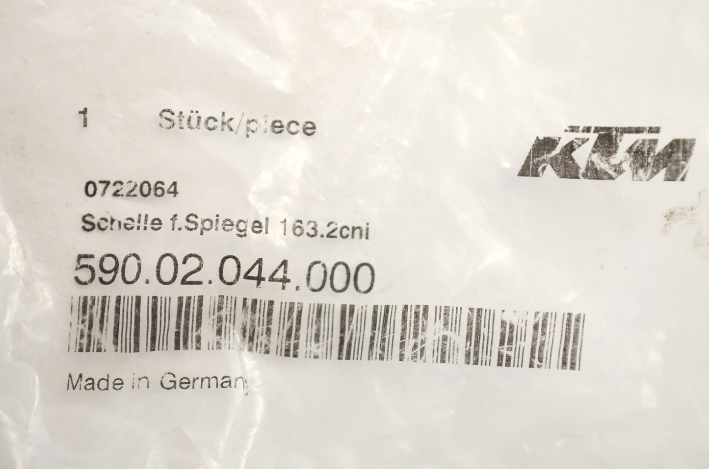OEM KTM 59002044000 Mirror Clamp w/ Pin NOS