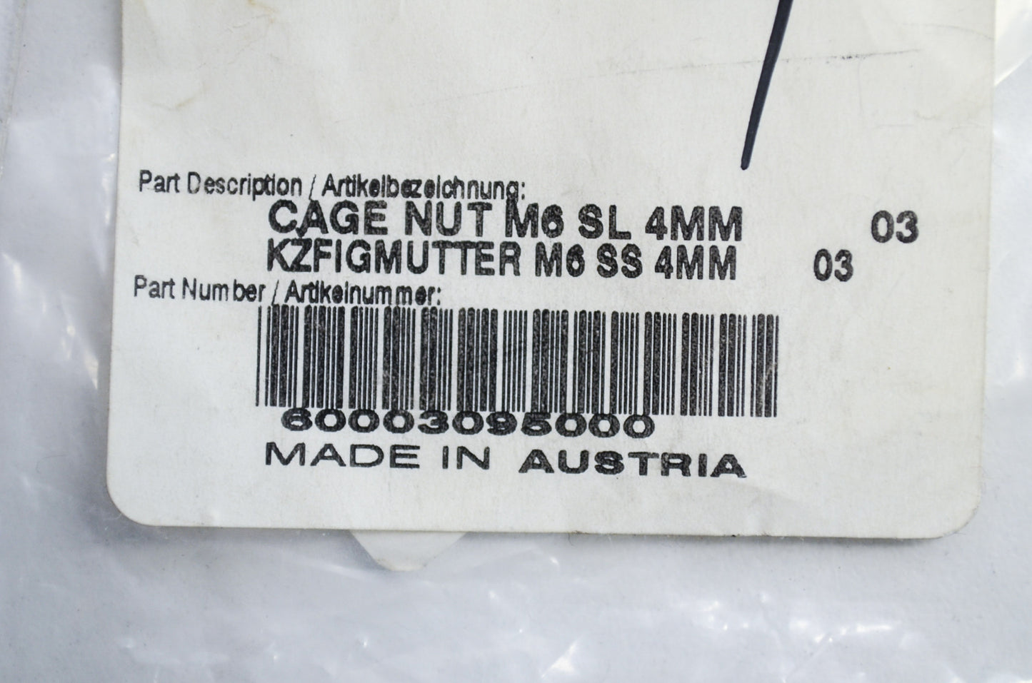 Cage Nuts M6 SL 4mm Adventure RC8 Qty 4 NOS