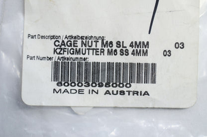 Cage Nuts M6 SL 4mm Adventure RC8 Qty 4 NOS