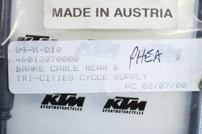 OEM KTM 46013070000 Rear Brake Cable NOS