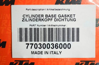 New OEM KTM 77030036000 Cylinder Head Gasket NOS
