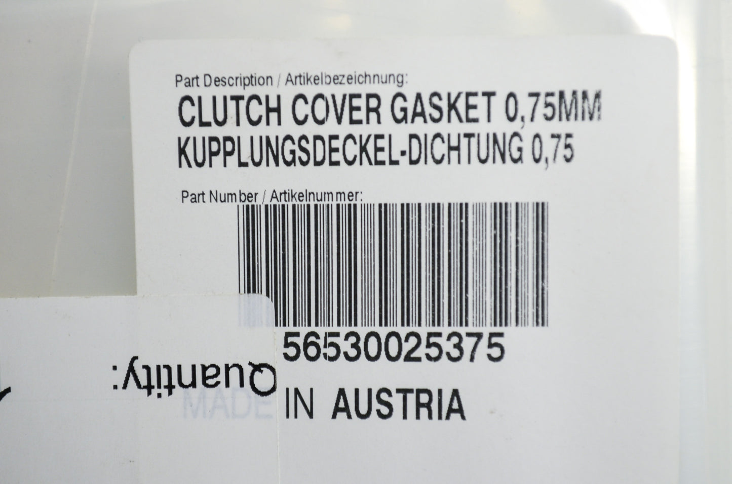 OEM KTM 56530025375 Clutch Cover Gasket 0.75mm NOS