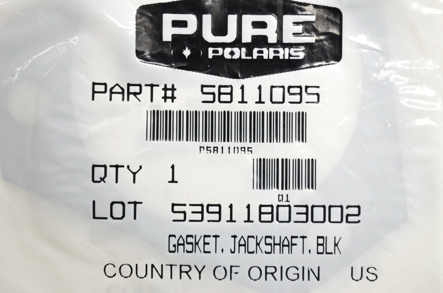 OEM Polaris 5811095 Black Jackshaft Gasket NOS