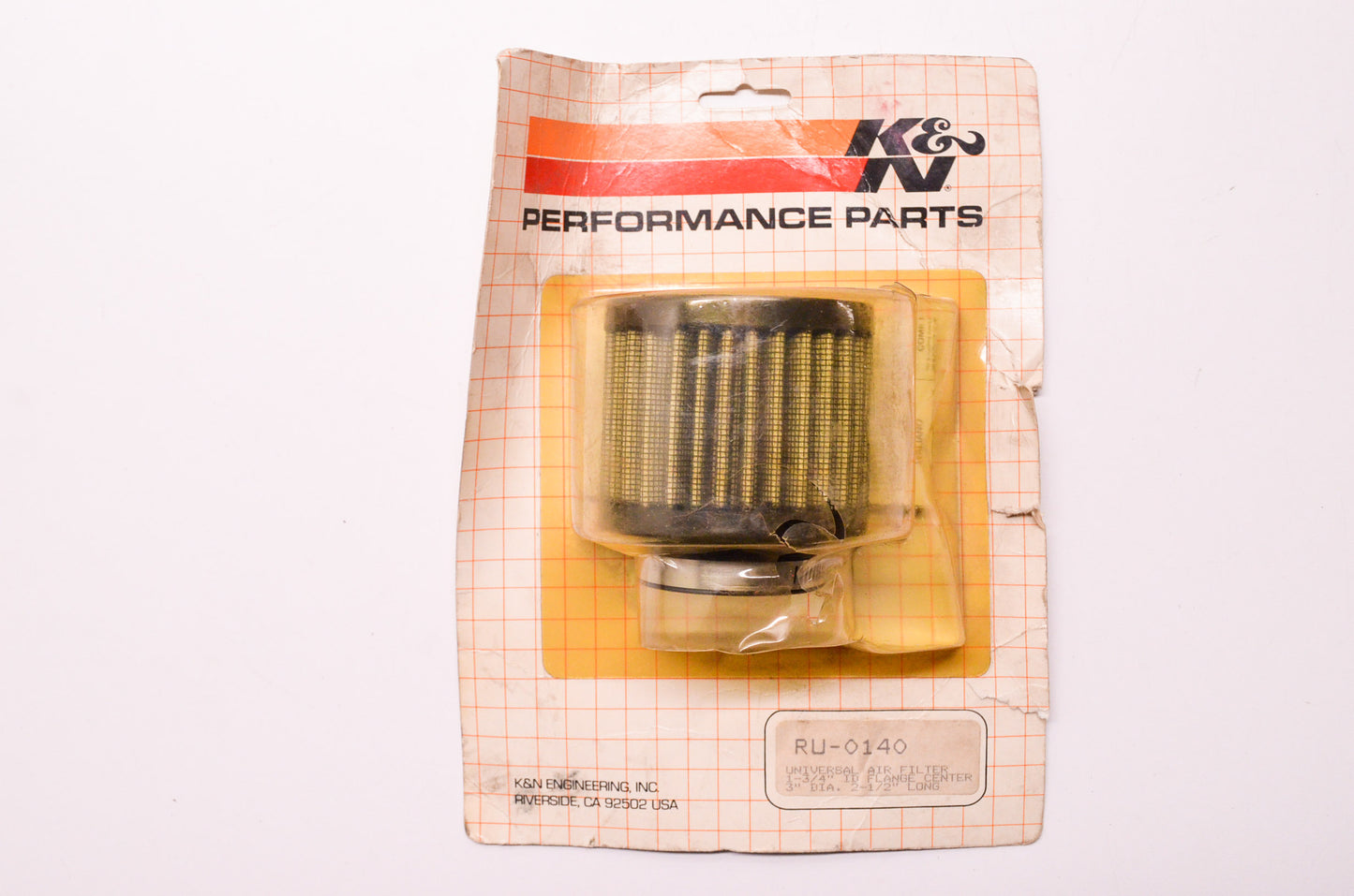 New K&N Performance Parts Universal Washable Air Filter Assembly 1-3/4' ID Flang
