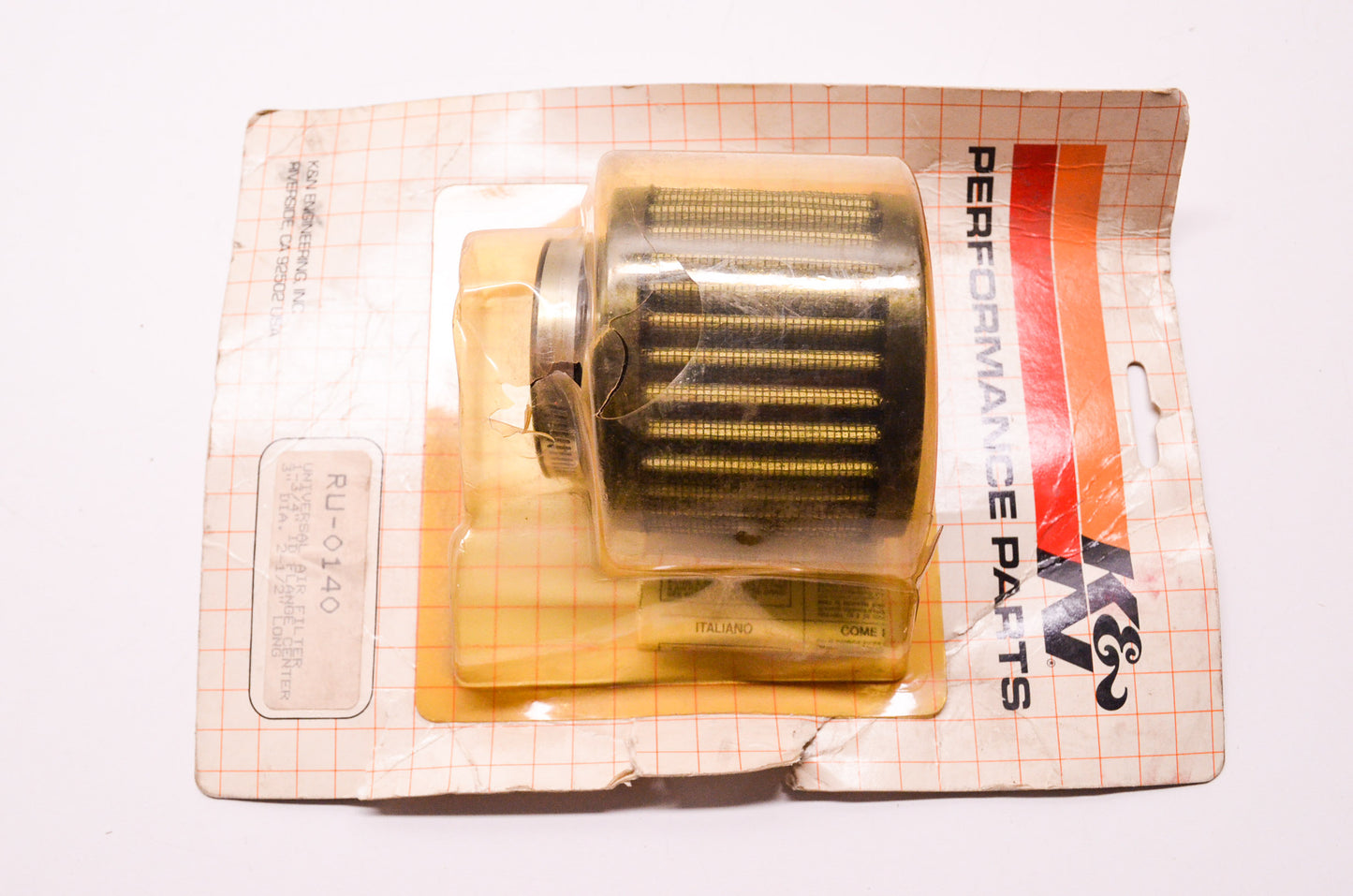 New K&N Performance Parts Universal Washable Air Filter Assembly 1-3/4' ID Flang