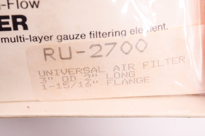 New K&N Performance Parts Universal Washable Air Filter Assembly 3' OD x 2' L 1-