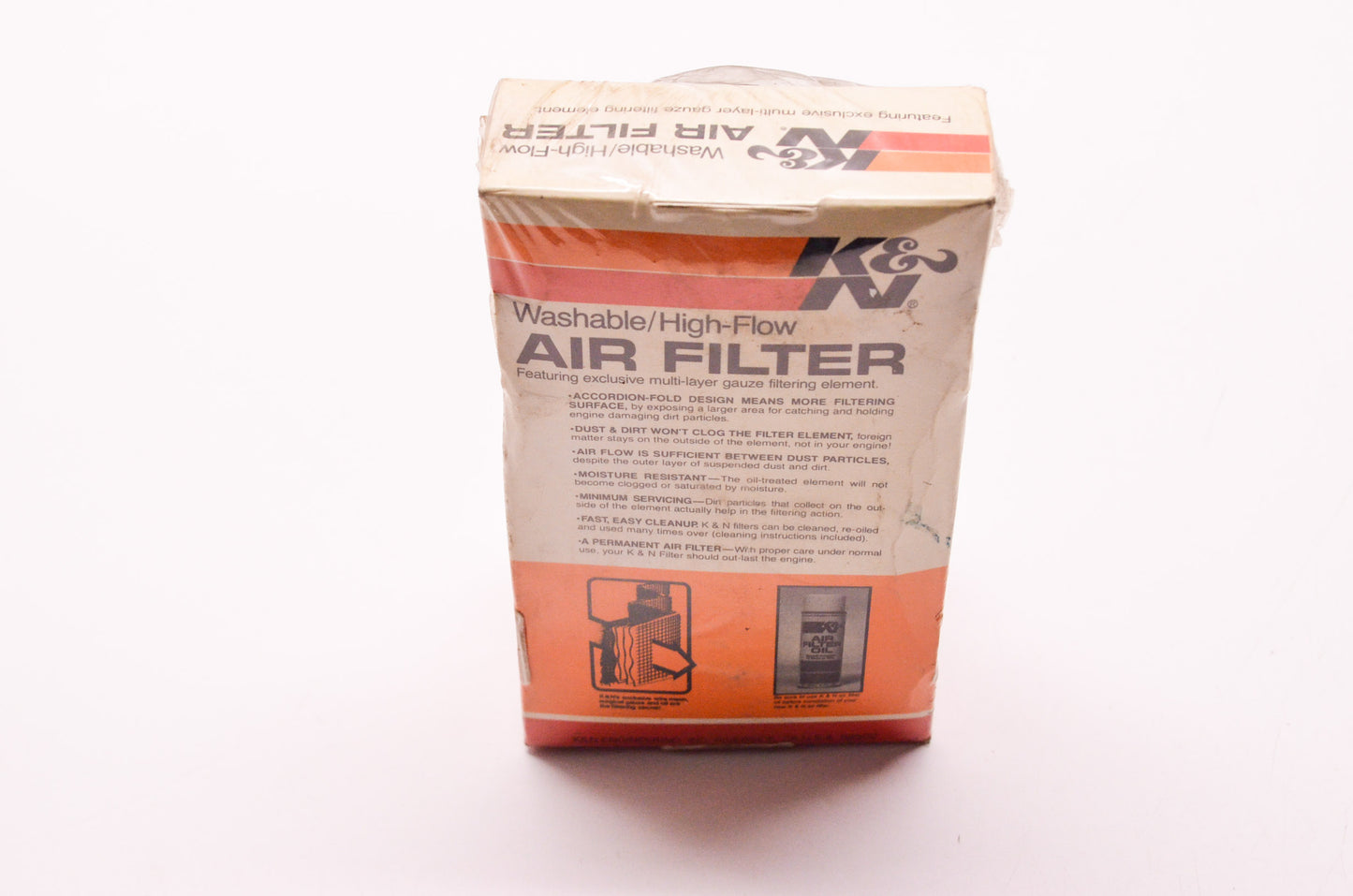 New K&N Performance Parts Universal Washable Air Filter Assembly 1-7/8' ID Flang