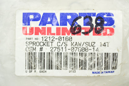 New Parts Unlimited 14 Tooth Sprocket Kawasaki Suzuki NOS