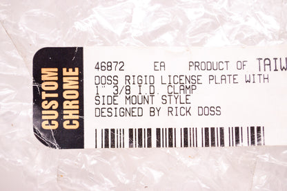 Rick Doss Side Mount Style Rigid License Plate Assembly w/ 1-3/8' ID Clamp NOS
