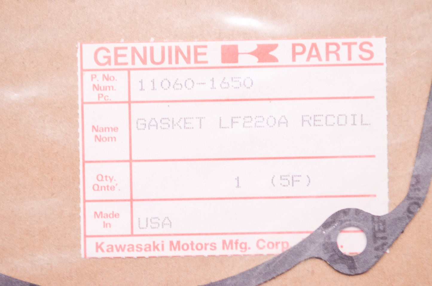 Recoil Starter Gasket NOS