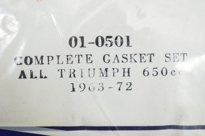 New Rocky Complete Gasket Set Triumph 650cc 63-72 NOS