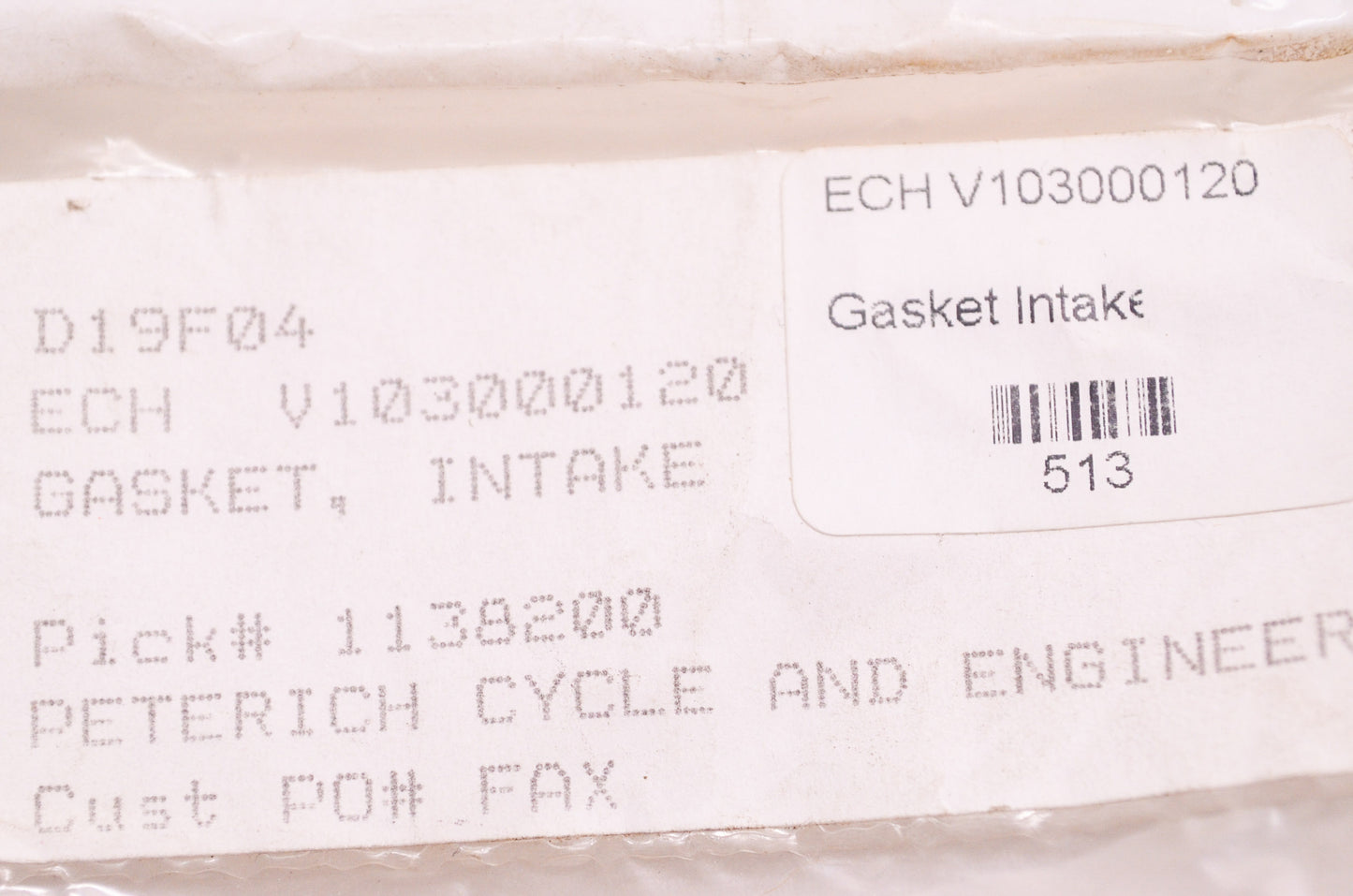 New OEM Echo Intake Gasket
