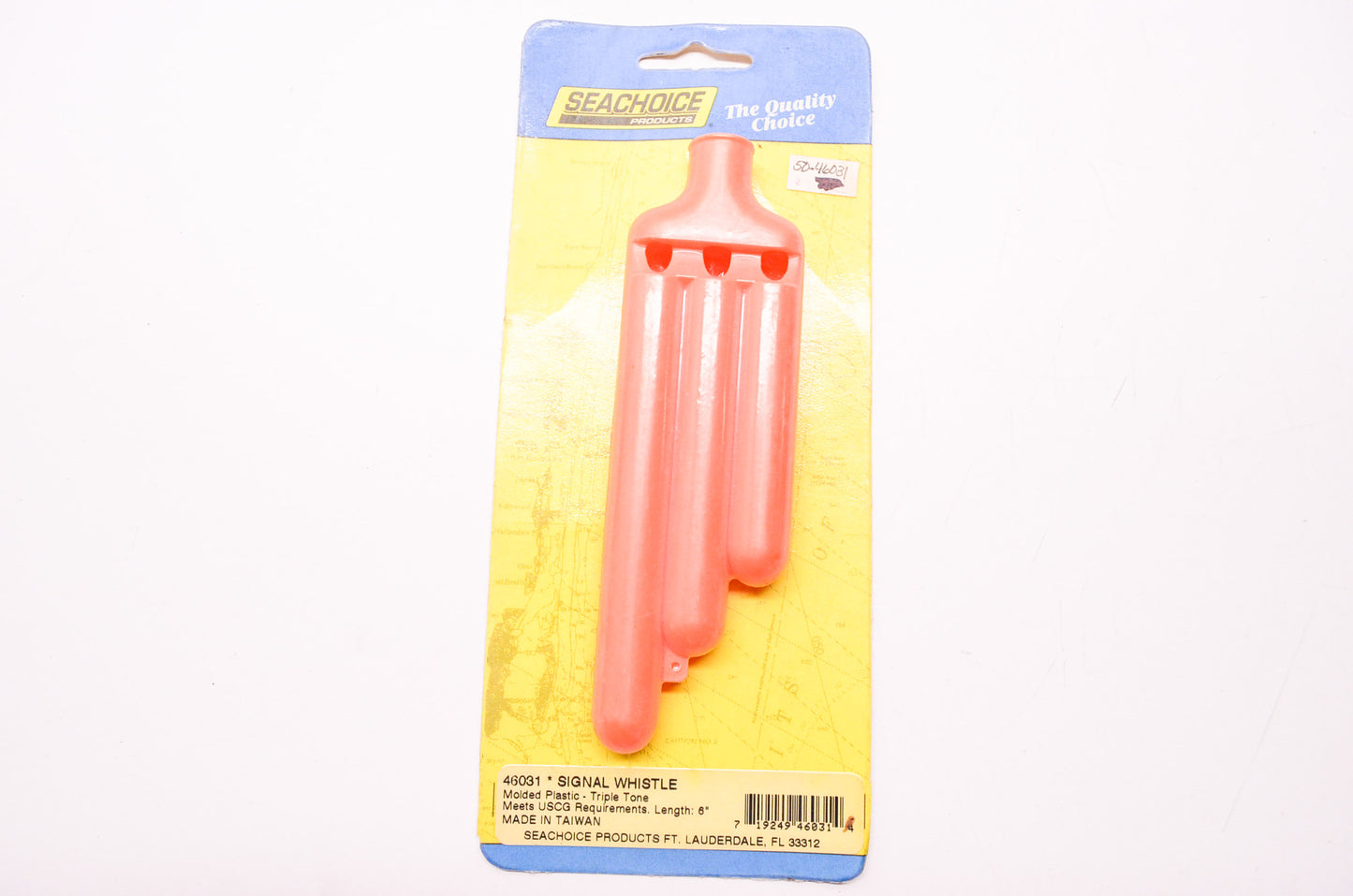 New Seachoice Products Plastic Signal Whistle Triple Tone NOS