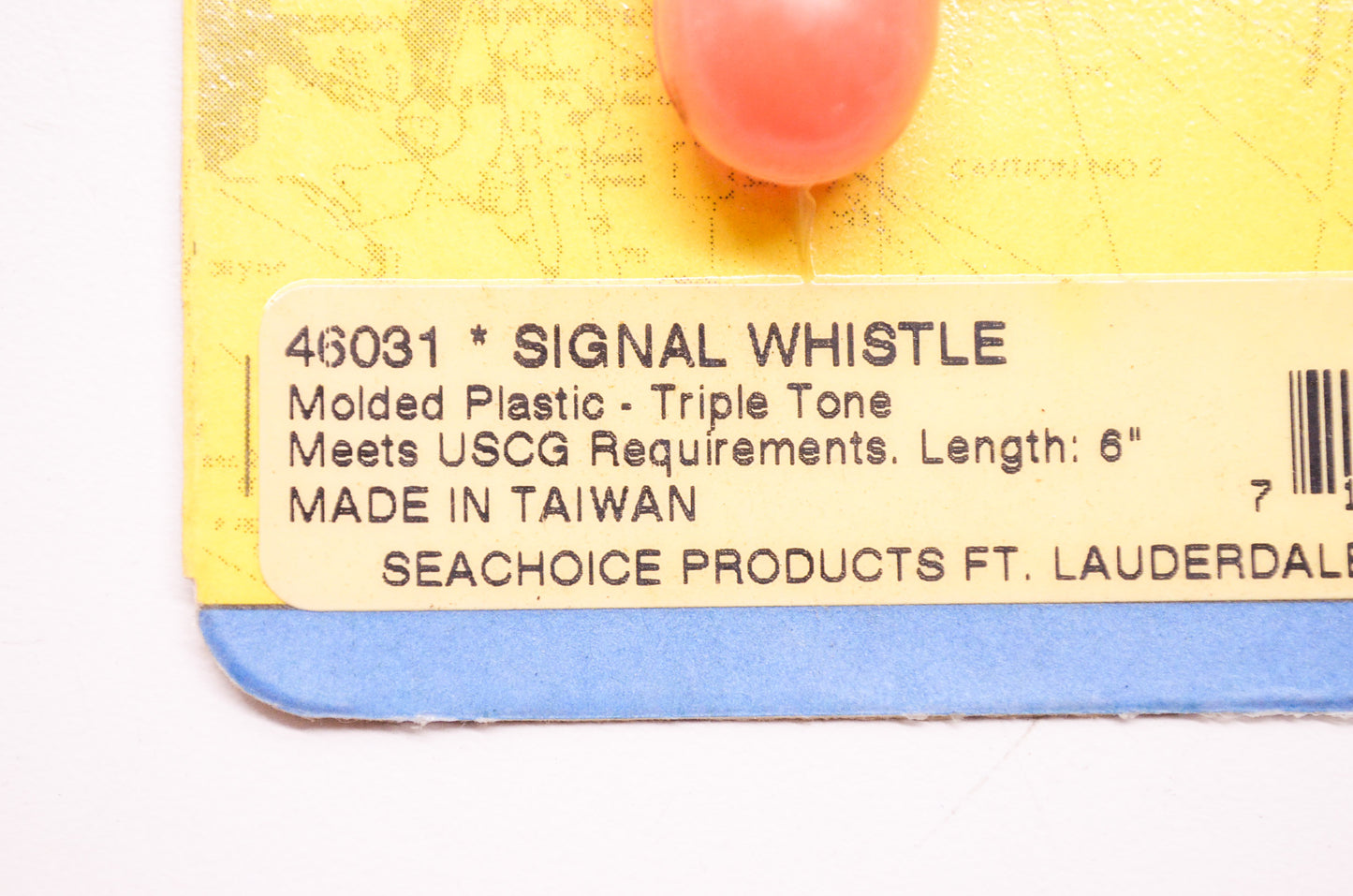 New Seachoice Products Plastic Signal Whistle Triple Tone NOS