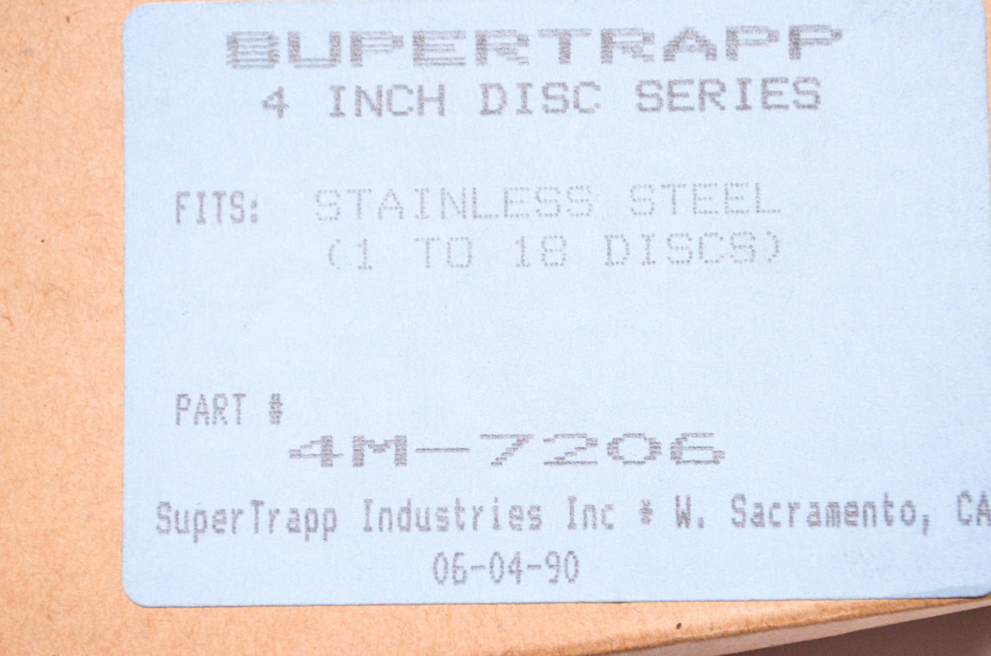 New Supertrapp 4' Disc Series Hardware Kit for Stainless Steel 1 to 18 Discs NOS
