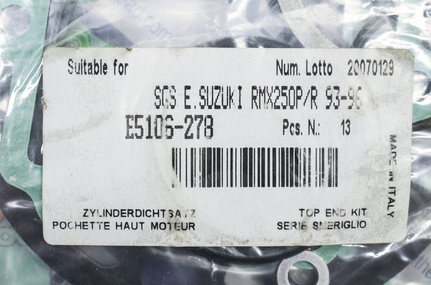 New Motor Gasket Top End Gasket Kit Suzuki 93-96 RMX250 NOS