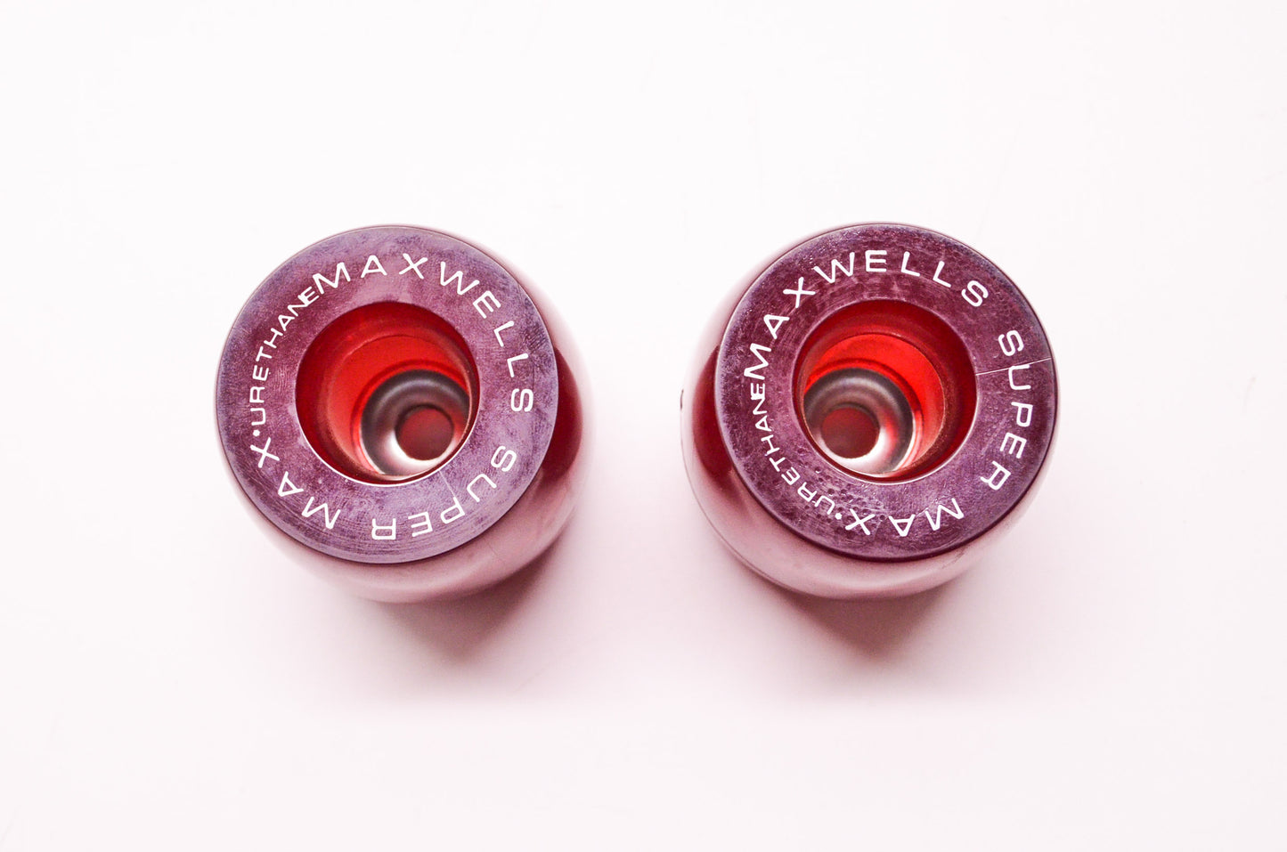 New Maxwells Super Max Red Urethane Skateboard Wheel Qty 2 61mm D x 57mm W NOS