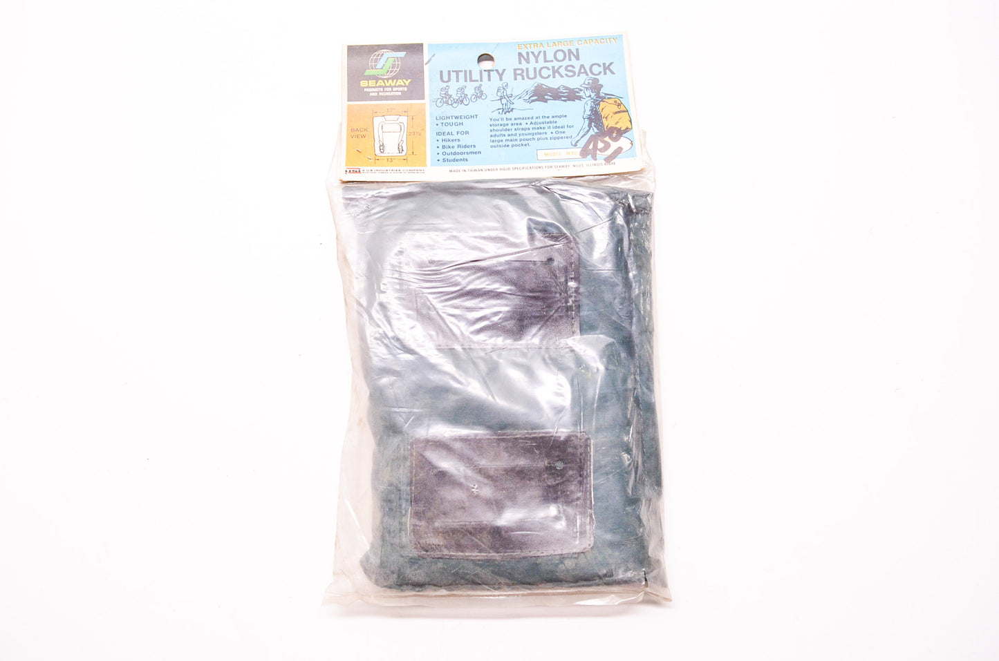 New Seaway Extra Large Capacity Green Nylon Rucksack 23-1/2' x 17' x 13' NOS