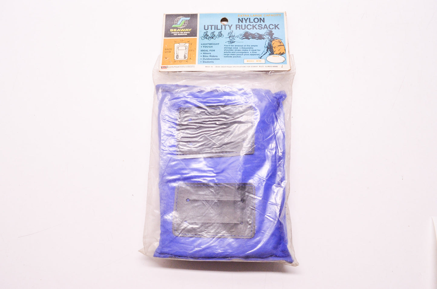New Seaway Extra Large Capacity Blue Nylon Rucksack 23-1/2' x 17' x 13' NOS