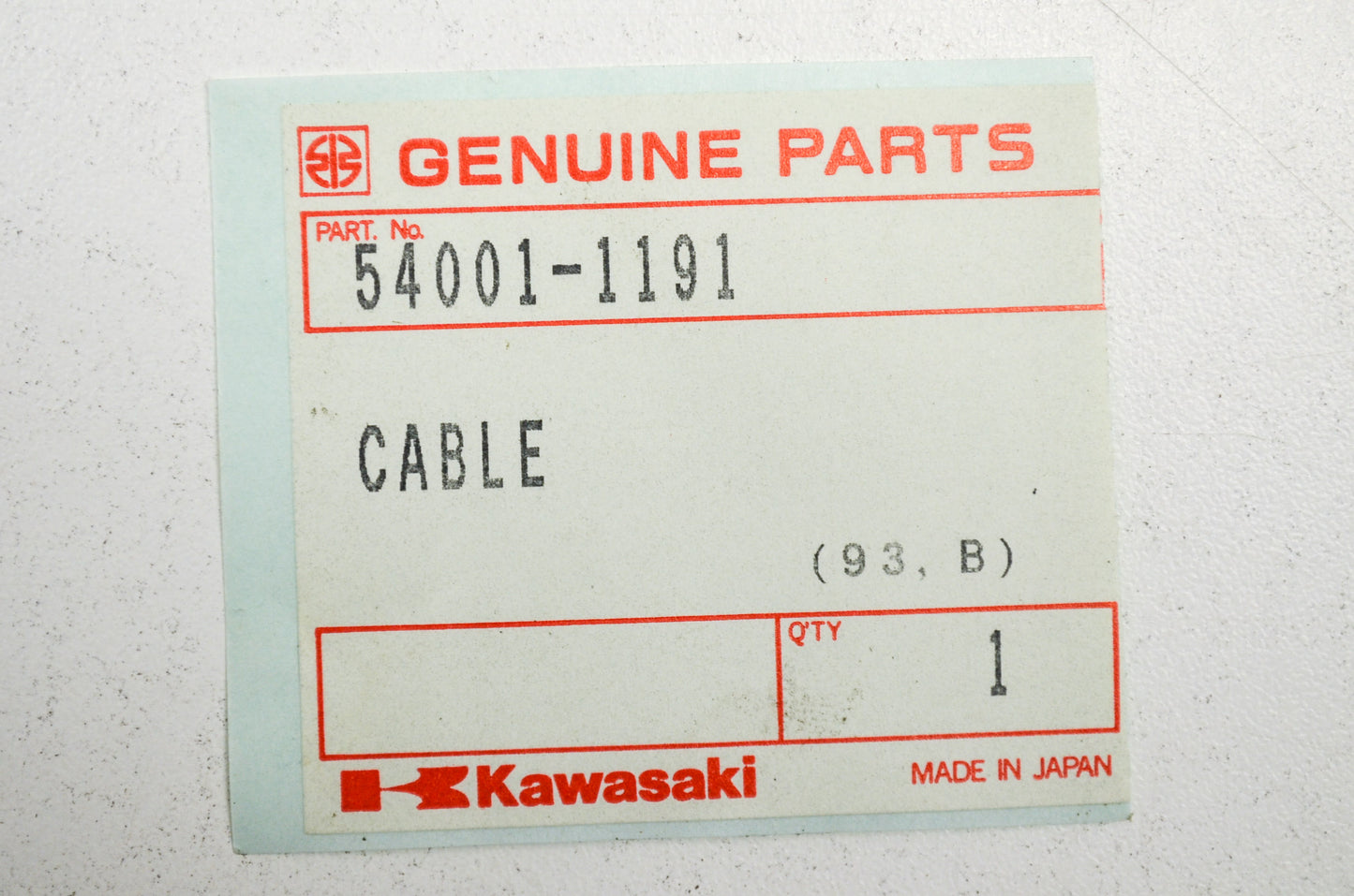 OEM Kawasaki 54001-1191 Speedometer Cable NOS