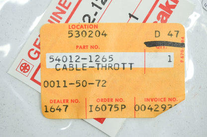 OEM Kawasaki 54012-1265 Closing Throttle Cable NOS