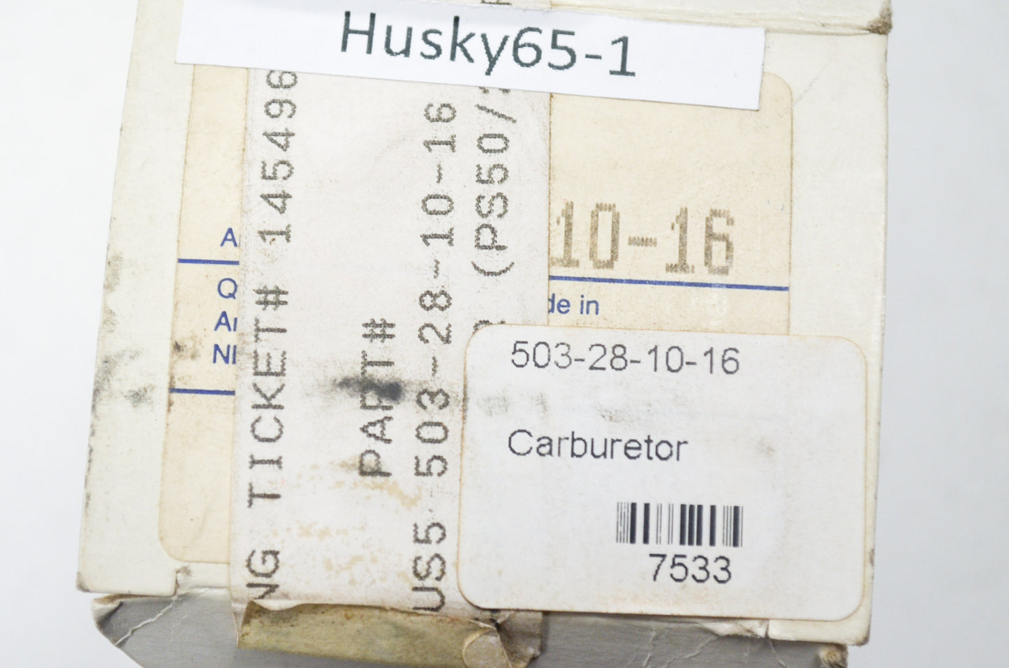 OEM Husqvarna 503281016, 503-28-10-16 Carburetor PS50 250R NOS