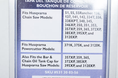 New OEM Husqvarna Fuel Tank Cap NOS