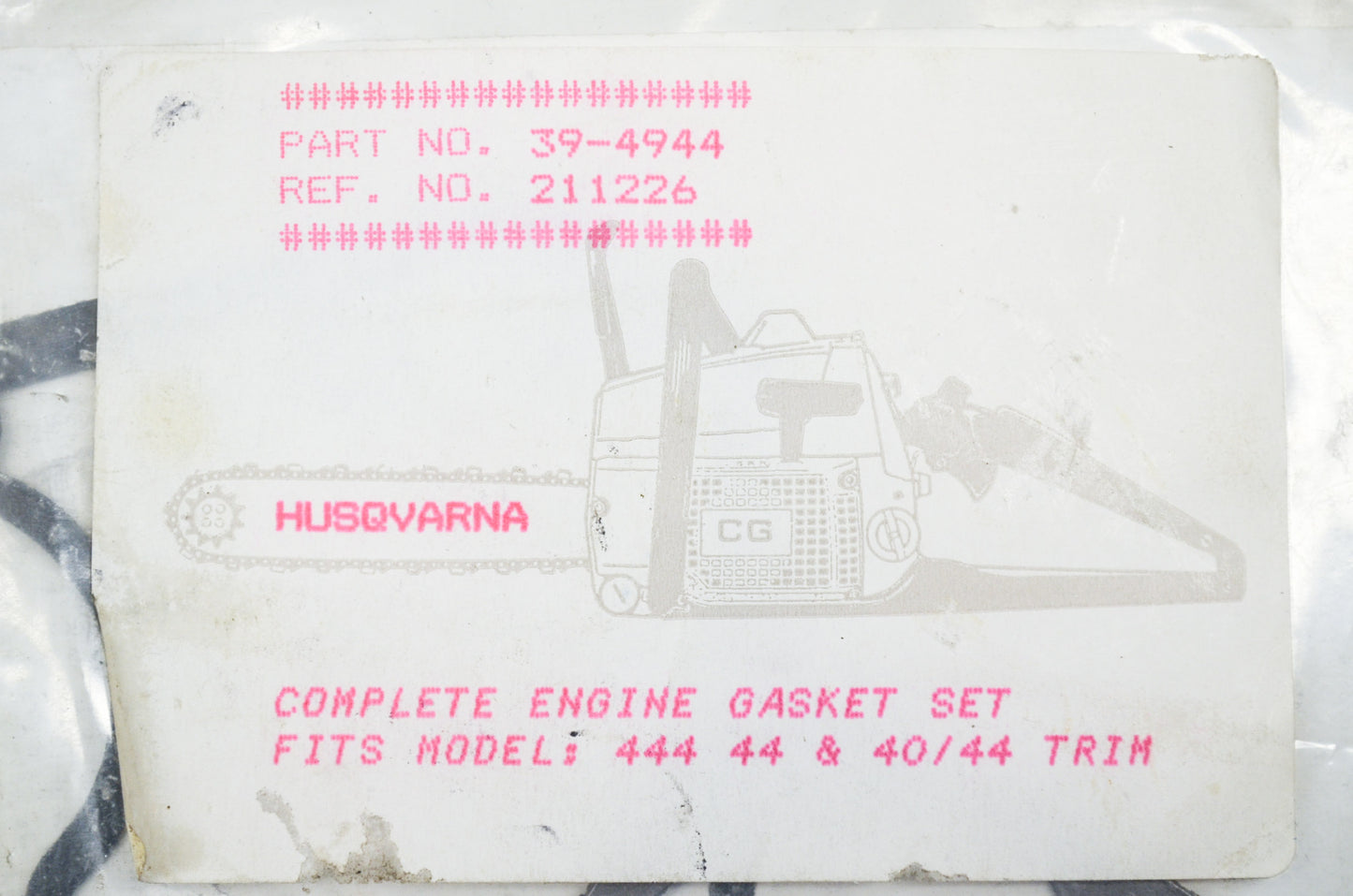 New Husqvarna Gasket Kit 444 44 40/44 Trimmers NOS