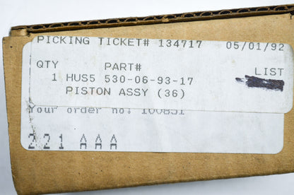 Piston Assembly 36 Missing C-Clips NOS