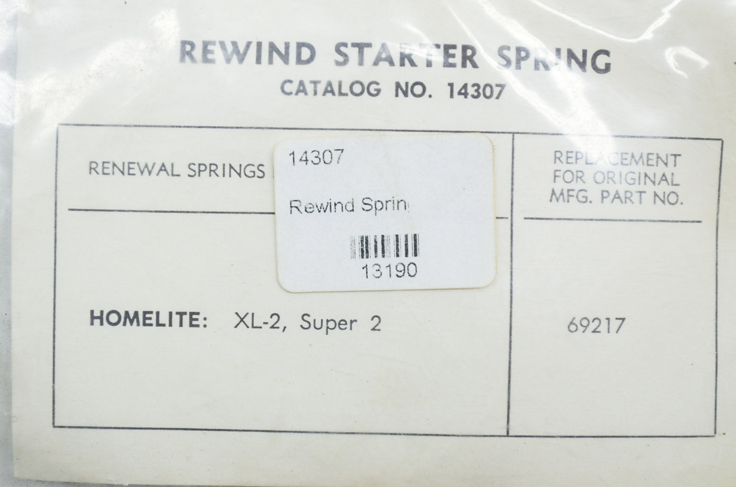 Rewind Spring Homelite XL-2 Super 2 NOS