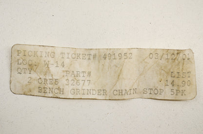 Bench Grinder Chain Stop NOS