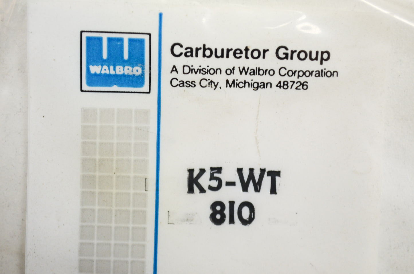 New Walbro Repair Kit 810 NOS