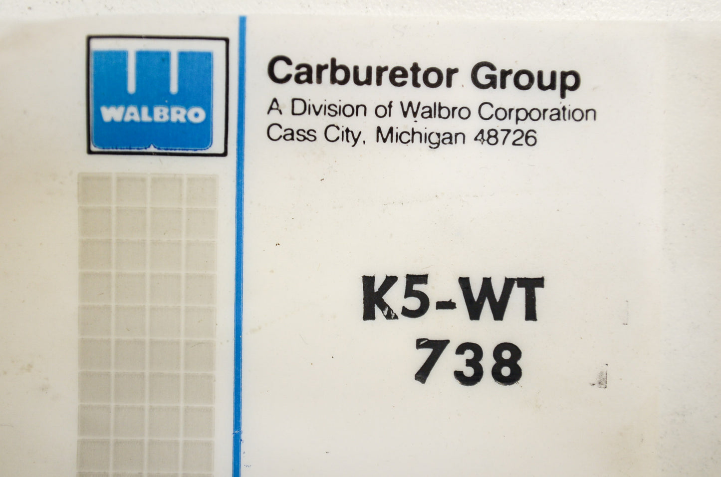 New Walbro Repair Kit 738 NOS