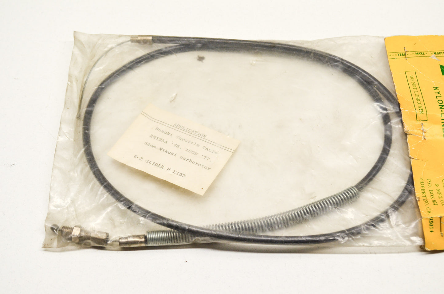 New EZ Slider Throttle Cable Suzuki 76 RM125A 77 100B NOS